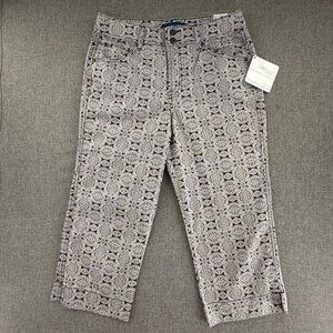 NEW! BANDOLINOBLU Capri Crop Pants Size 10 Pockets Cotton Blend Mid Rise